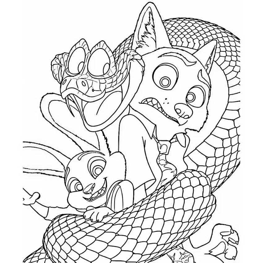 Fise de colorat cu Personaje din Zootropolis 2