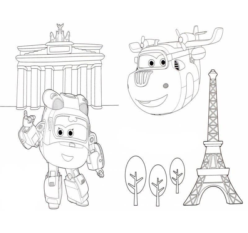 Fise de colorat cu Super Wings de colorat p24