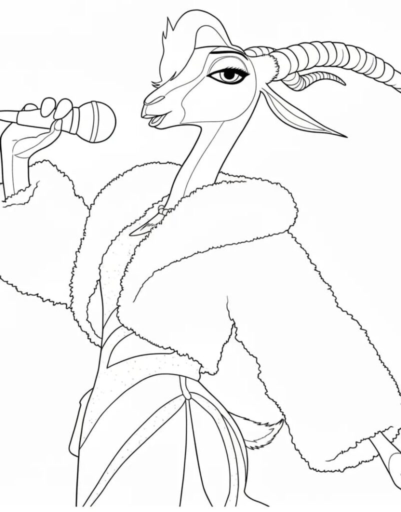 Fise de Colorat cu Zootropolis 2 Gazelle