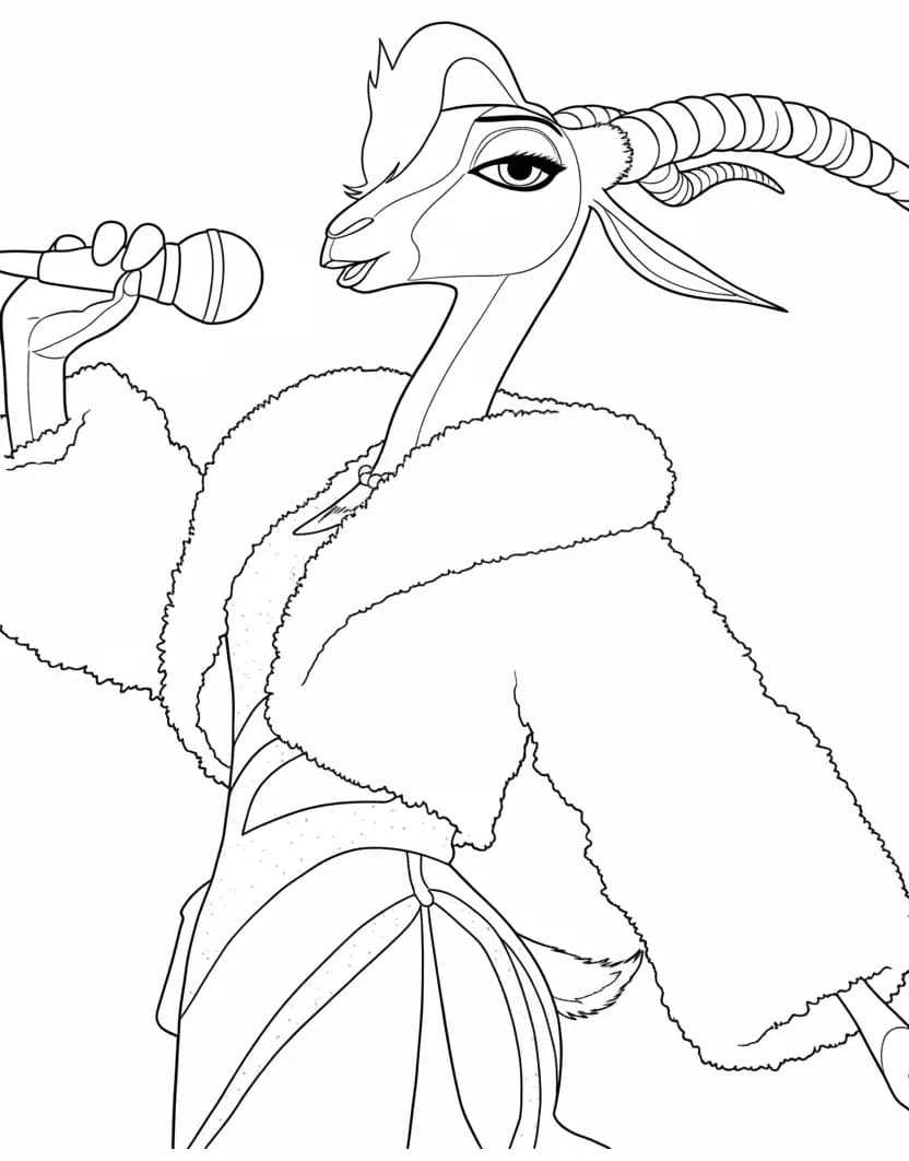 Fise de colorat cu Zootropolis 2 Gazelle