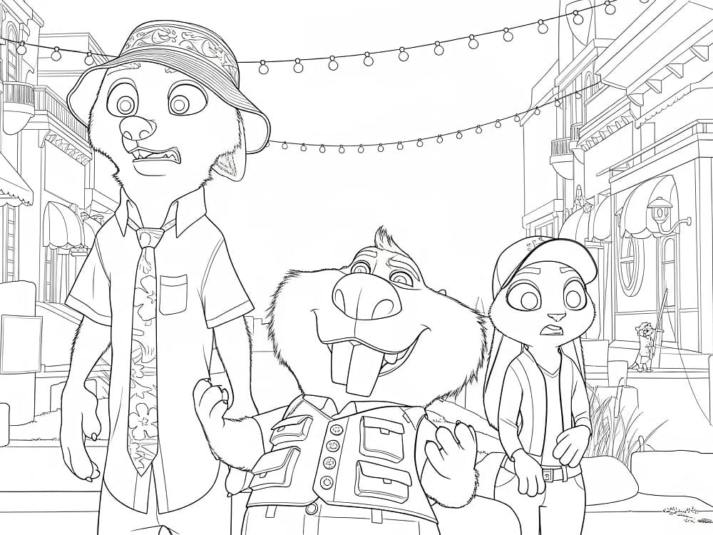 Fise de colorat cu Zootropolis 2 Imprimabil Gratuit