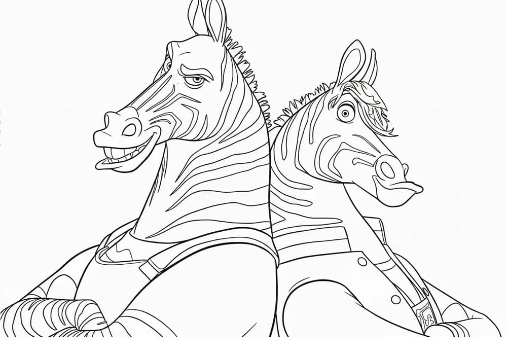 Fise de colorat cu Zootropolis 2 Zebros