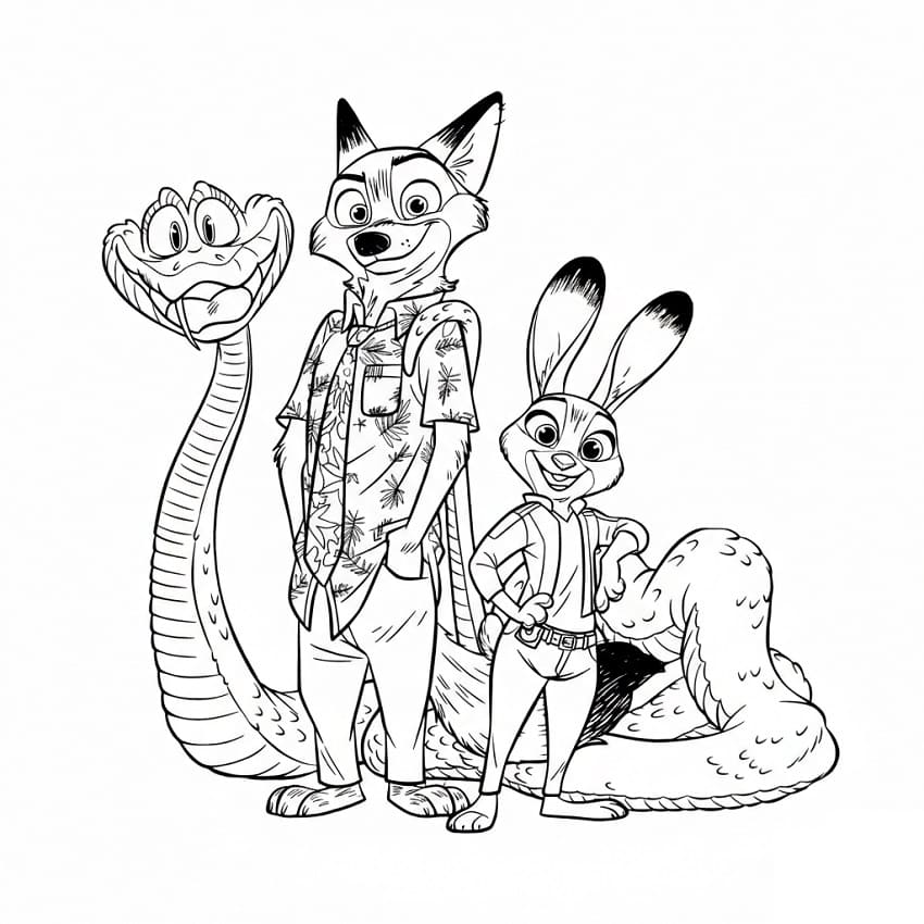 Fise de colorat cu Zootropolis 2 de colorat p04