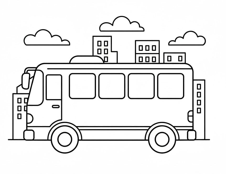 Fise de colorat cu Autobuze de colorat p01