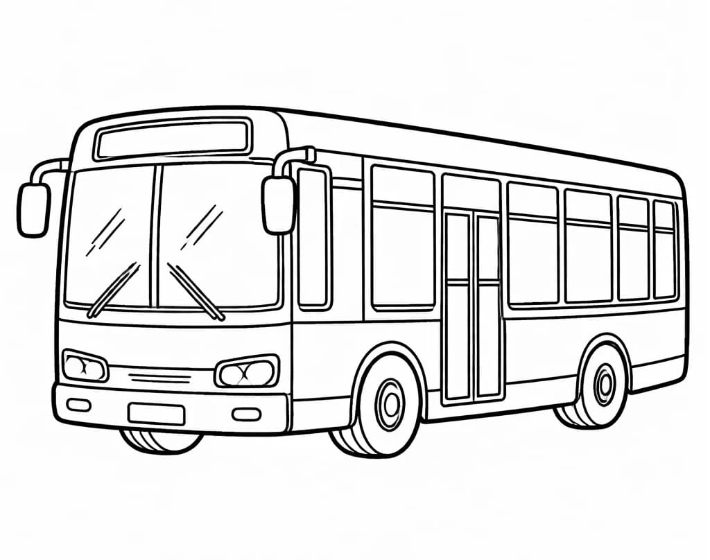 Fise de colorat cu Autobuze de colorat p02