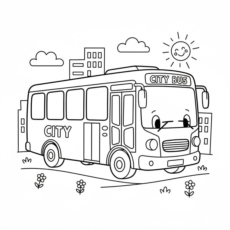 Fise de colorat cu Autobuze de colorat p07