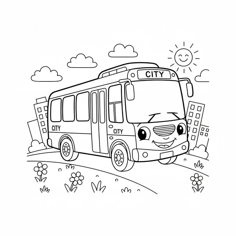 Planse de colorat cu Autobuze