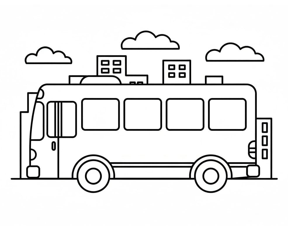 Fise de colorat cu Autobuze de colorat p09