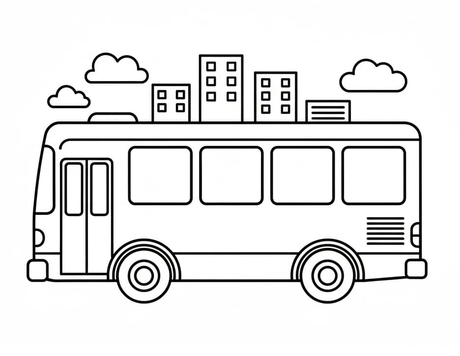 Fise de colorat cu Autobuze de colorat p10