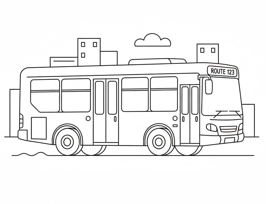 Fise de colorat cu Autobuze de colorat p11