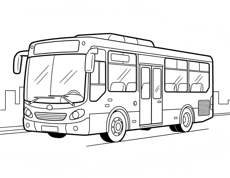 Fise de colorat cu Autobuze de colorat p13