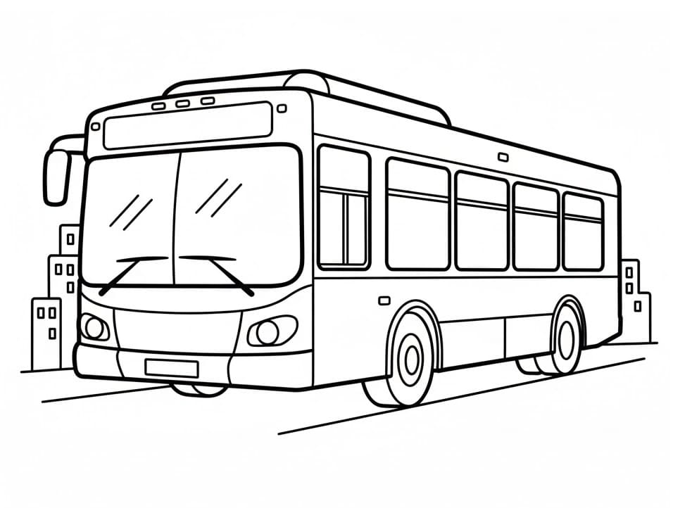 Fise de colorat cu Autobuze de colorat p14