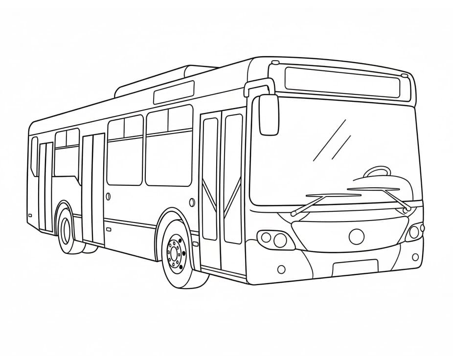 Fise de colorat cu Autobuze de colorat p16