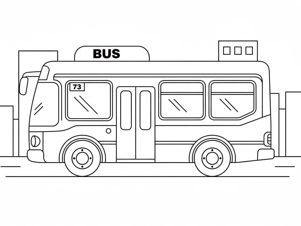 Fise de colorat cu Autobuze de colorat p17