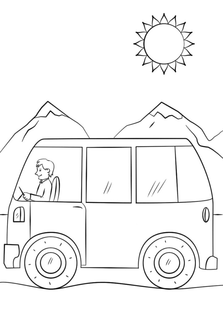 Fise de Colorat cu Autobuze de colorat p42