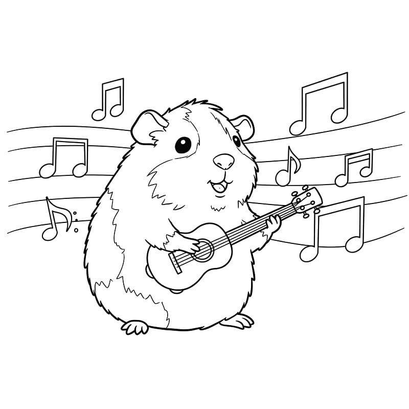 Fise de colorat cu Cobai de colorat p05