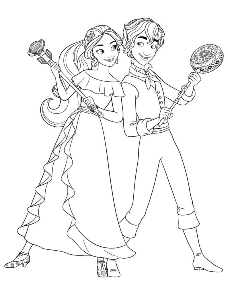 Fise de colorat cu Elena din Avalor de colorat p23