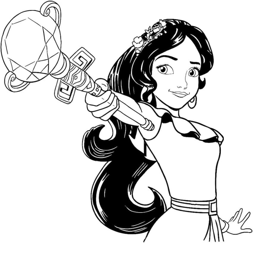 Fise de colorat cu Elena din Avalor de colorat p32