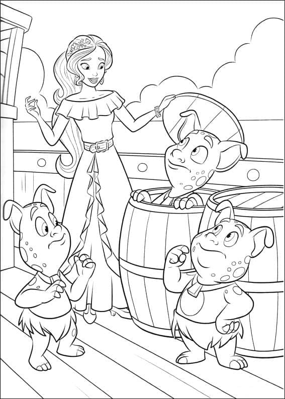 Fise de colorat cu Elena din Avalor de colorat p34