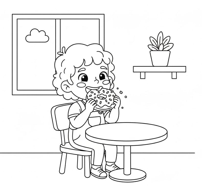 Fise de colorat cu Gogoasa de colorat p01