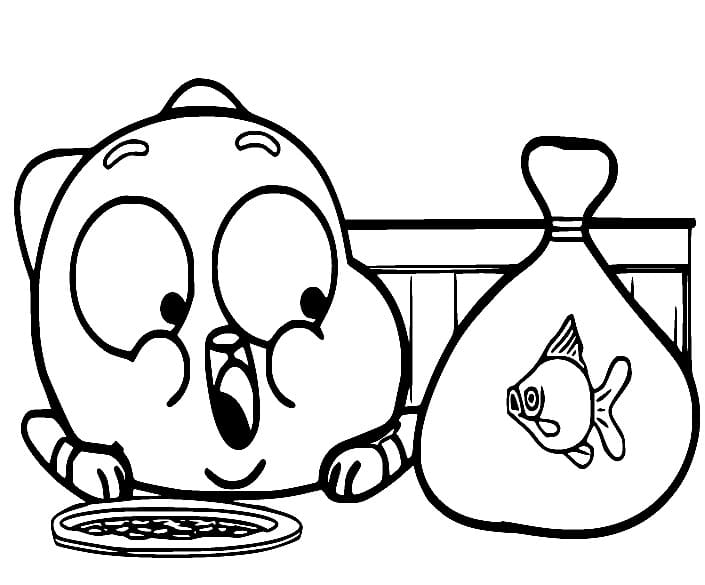 Fise de colorat cu Gumball de colorat p32