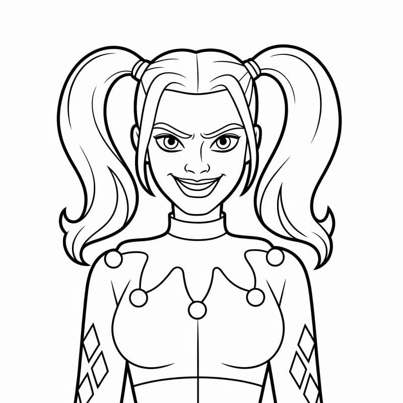 Fise de colorat cu Harley Quinn de colorat p02