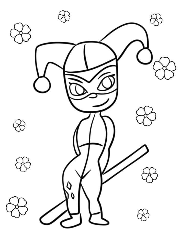 Fise de colorat cu Harley Quinn de colorat p04