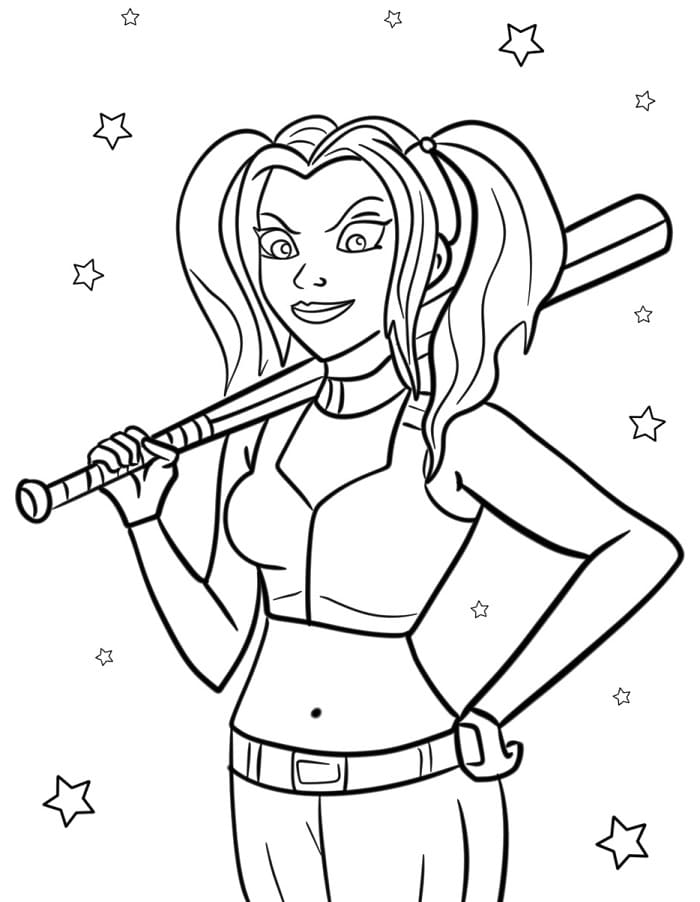 Planse de colorat cu Harley Quinn