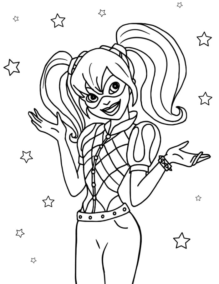 Fise de colorat cu Harley Quinn de colorat p08