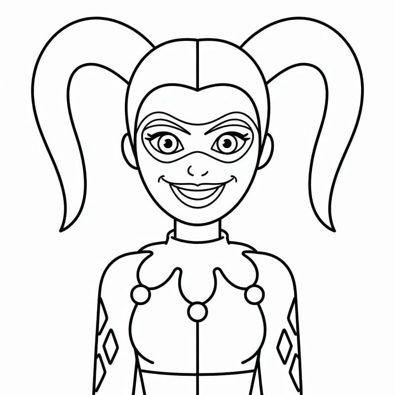 Fise de colorat cu Harley Quinn de colorat p09