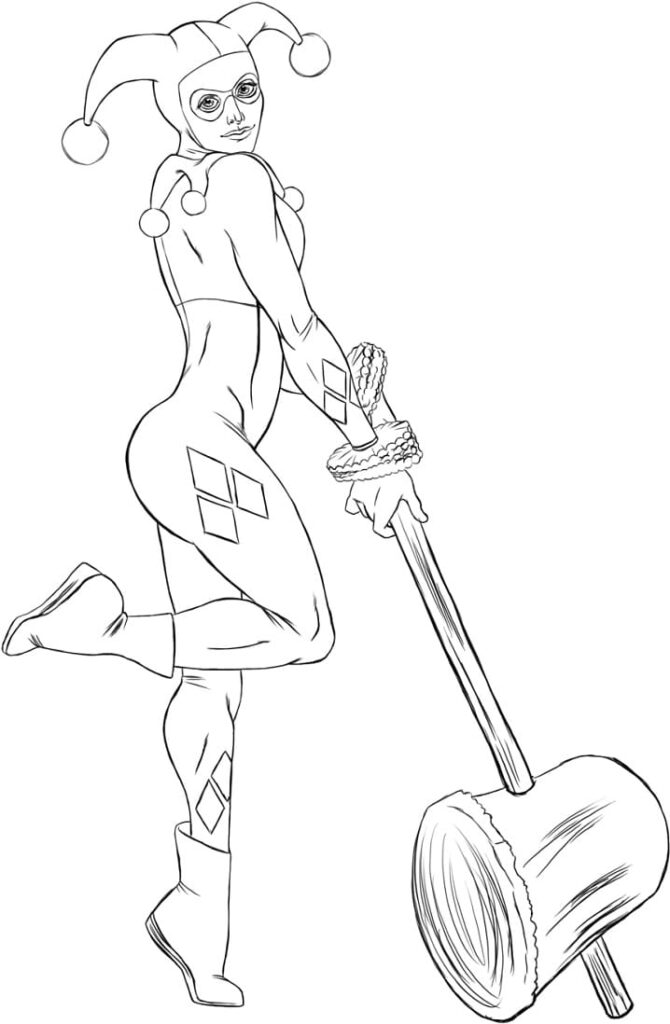 Fise de Colorat cu Harley Quinn de colorat p28