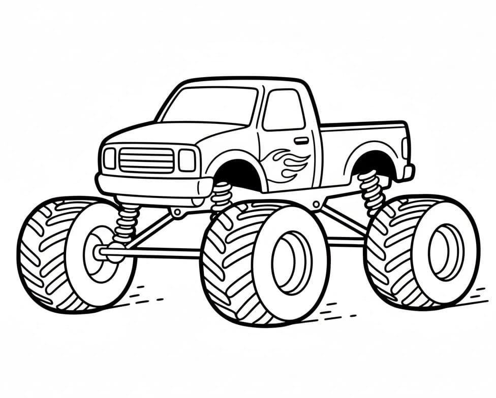 Fise de colorat cu Monster Truck de colorat p01