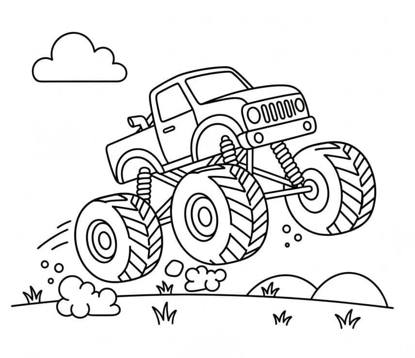 Planse de colorat cu Monster Truck