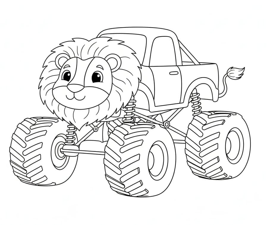 Fise de colorat cu Monster Truck de colorat p04