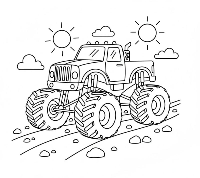 Fise de colorat cu Monster Truck de colorat p07