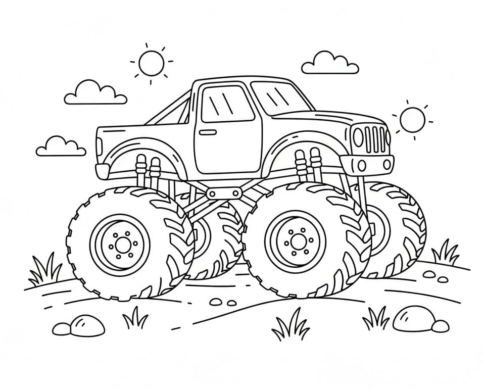 Fise de colorat cu Monster Truck de colorat p08