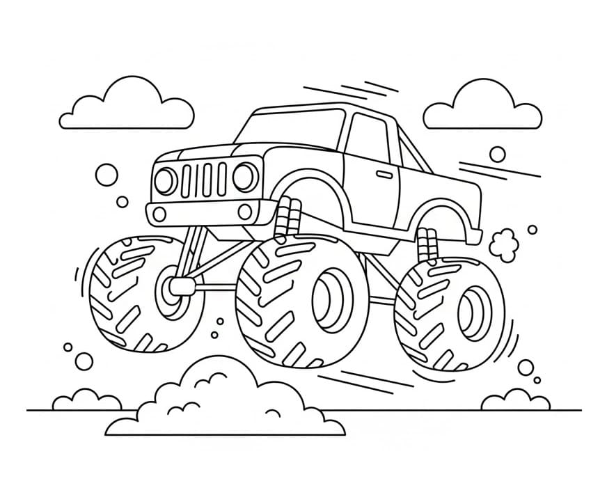 Fise de colorat cu Monster Truck de colorat p09