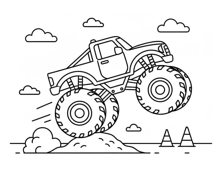 Fise de colorat cu Monster Truck de colorat p10