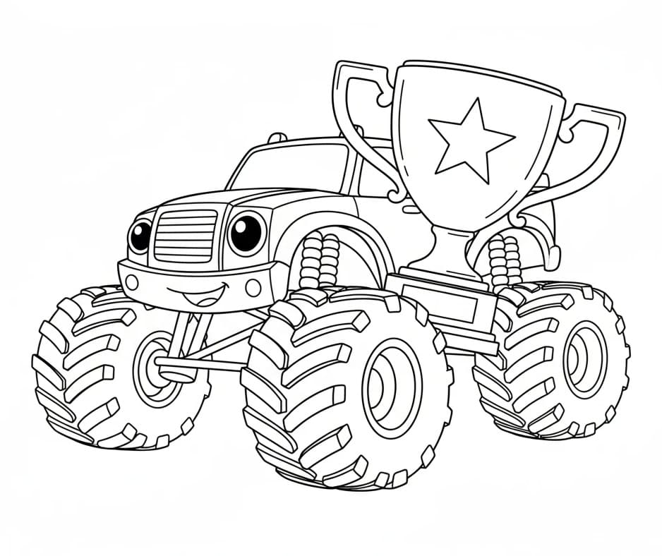 Fise de colorat cu Monster Truck de colorat p15