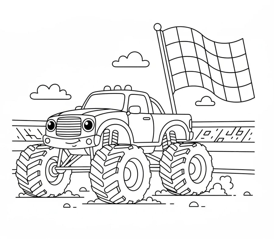 Fise de colorat cu Monster Truck de colorat p19