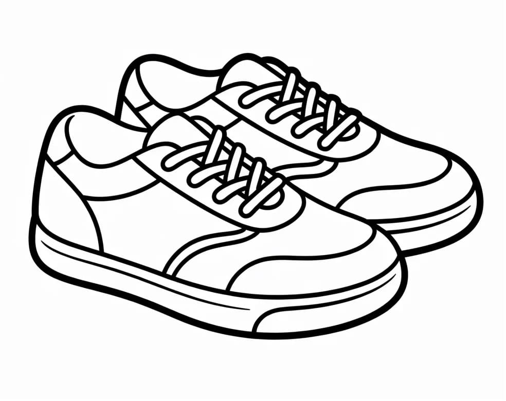 Fise de colorat cu Pantofi de colorat p08