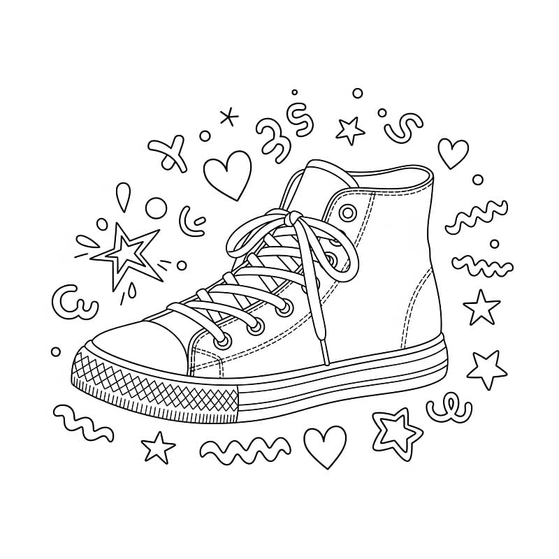 Fise de colorat cu Pantofi de colorat p17