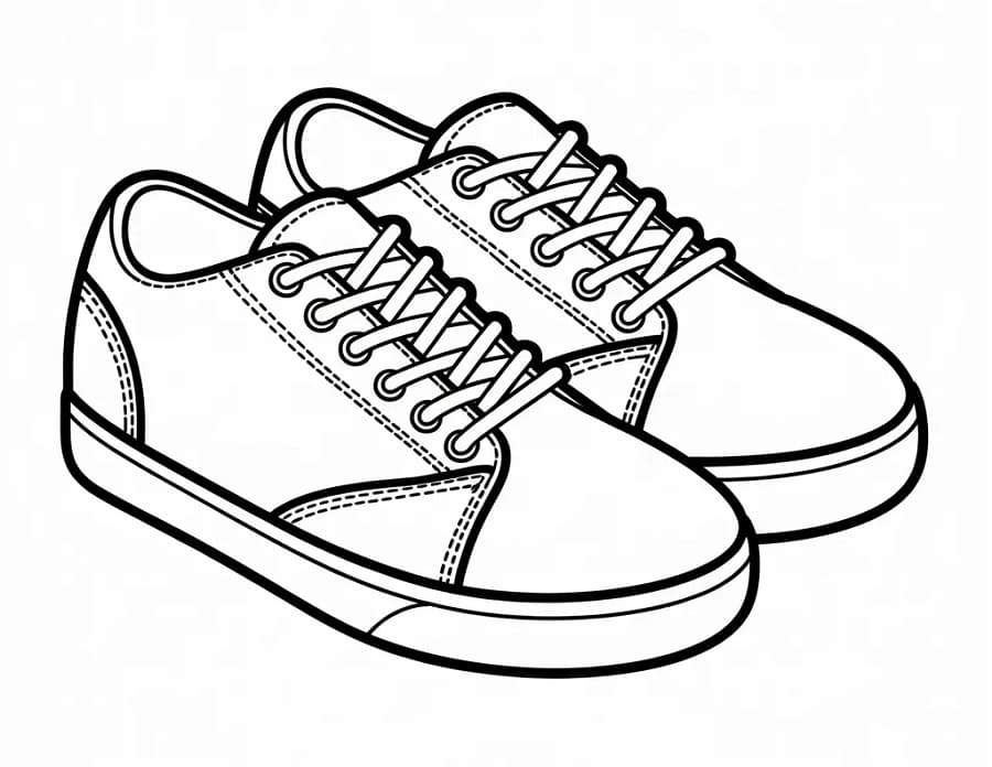 Fise de colorat cu Pantofi de colorat p19