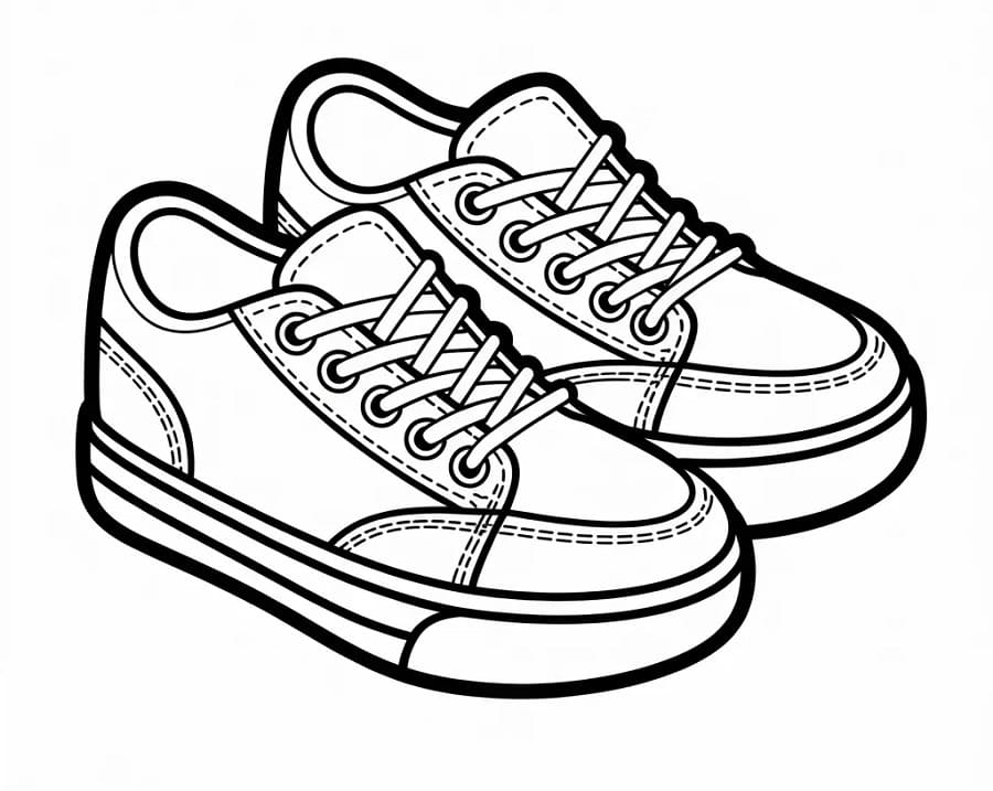 Fise de colorat cu Pantofi de colorat p20