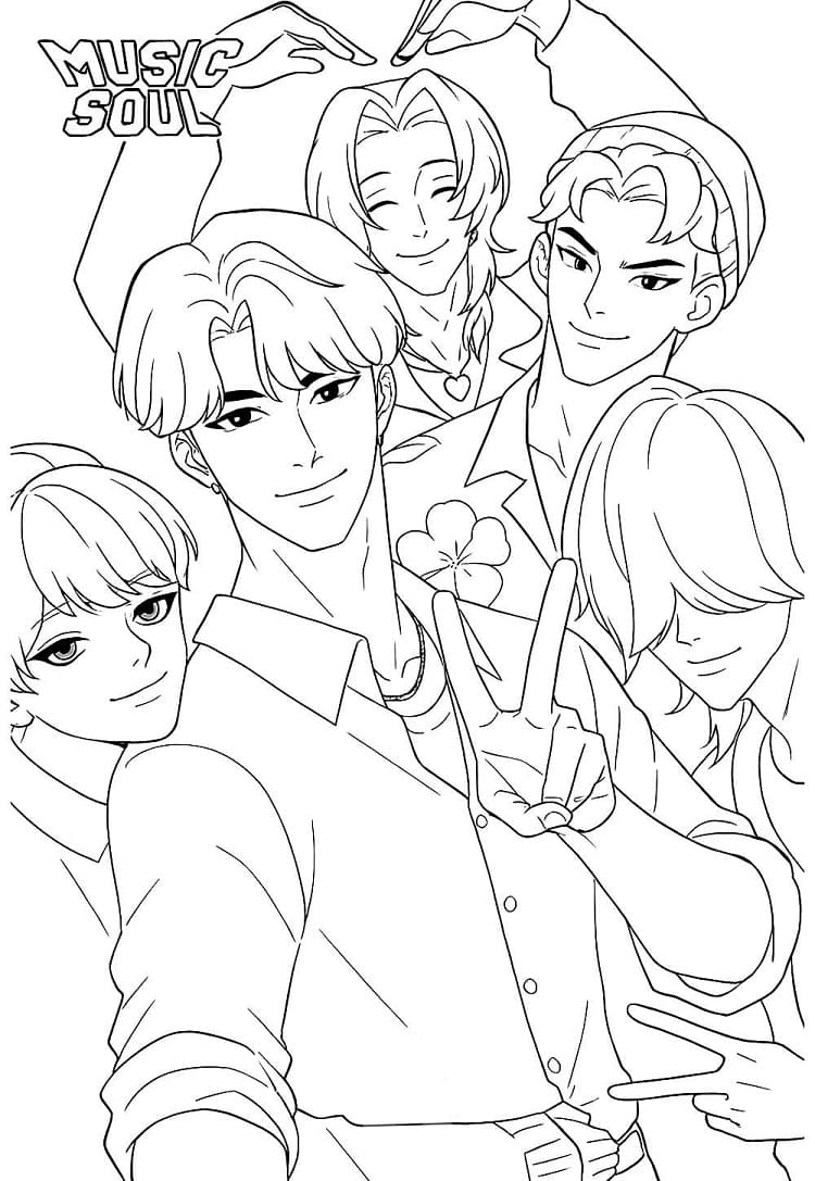 Fise de colorat cu Saja Boys de colorat p04