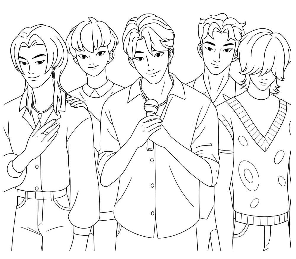 Fise de colorat cu Saja Boys de colorat p06