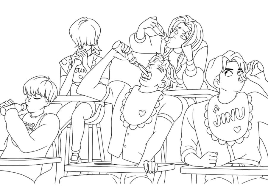 Fise de colorat cu Saja Boys de colorat p22