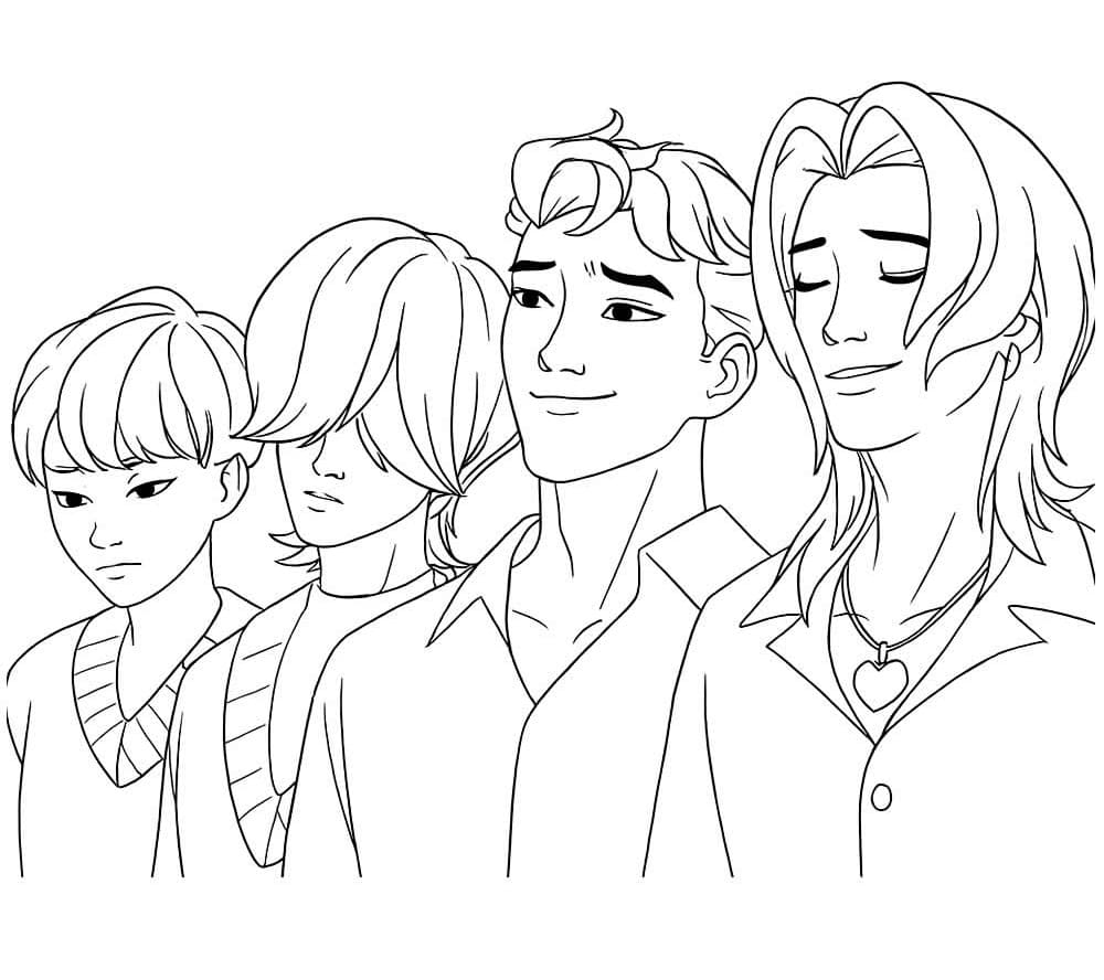 Fise de colorat cu Saja Boys de colorat p30