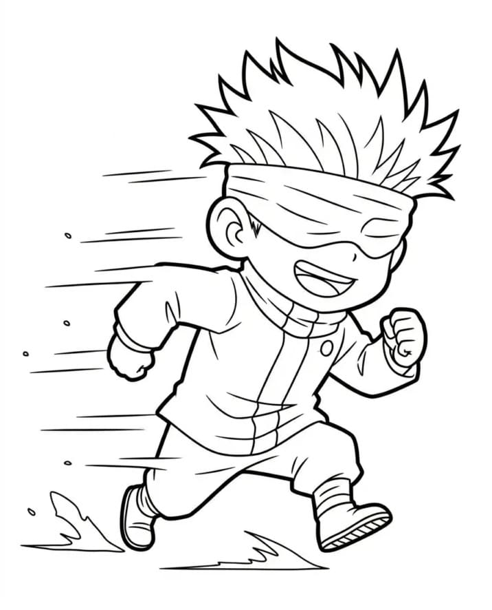 Fise de colorat cu Satoru Gojo de colorat p01