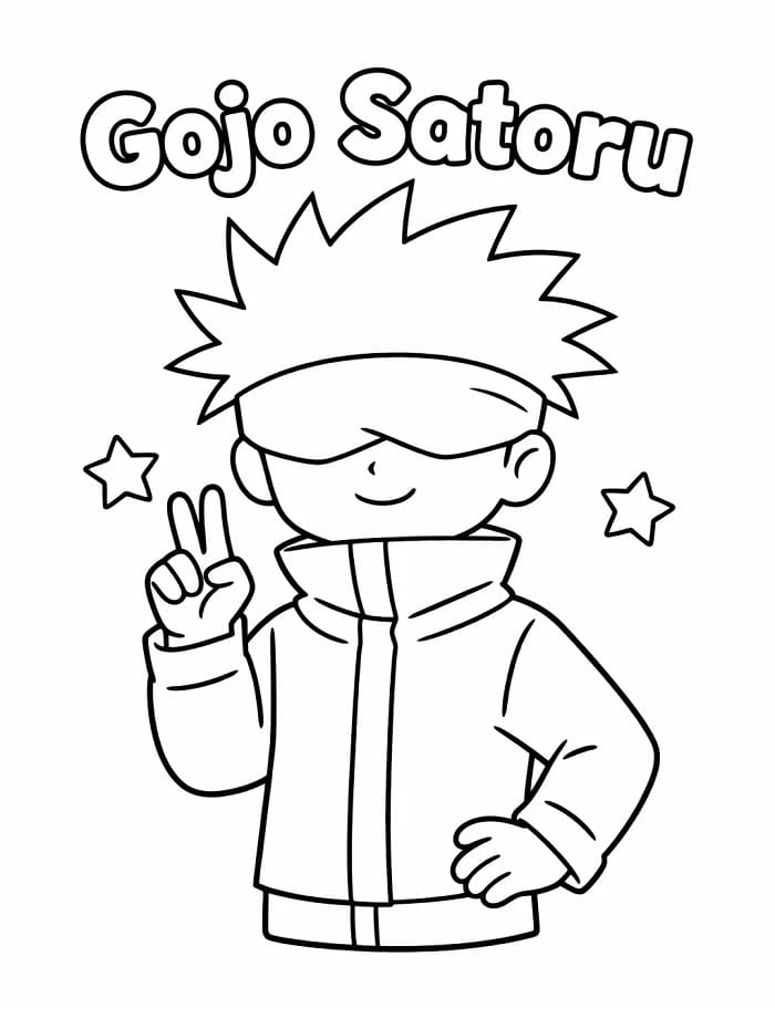 Fise de colorat cu Satoru Gojo de colorat p02